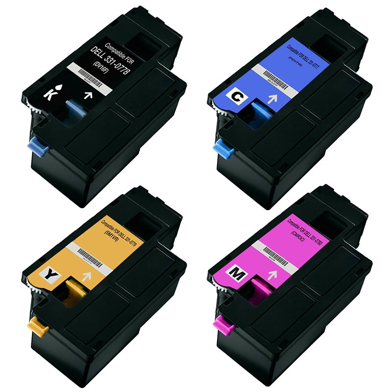 Value Set of 4 Dell 331-0778 Toners: Black / Cyan / Magenta / Yellow (Compatible Toner Cartridges)