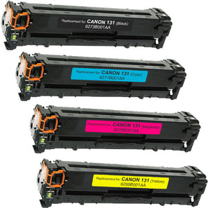 Value Set of 4 Canon 131 Toners: Black / Cyan / Magenta / Yellow (Compatible Toner Cartridges)