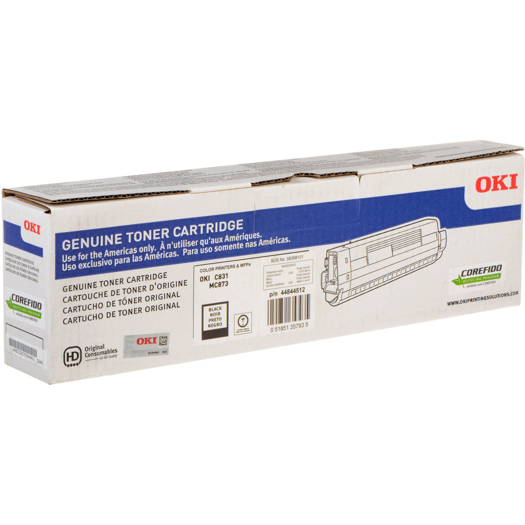 Oki-Okidata 44844512 Black Laser Toner Cartridge (Genuine)
