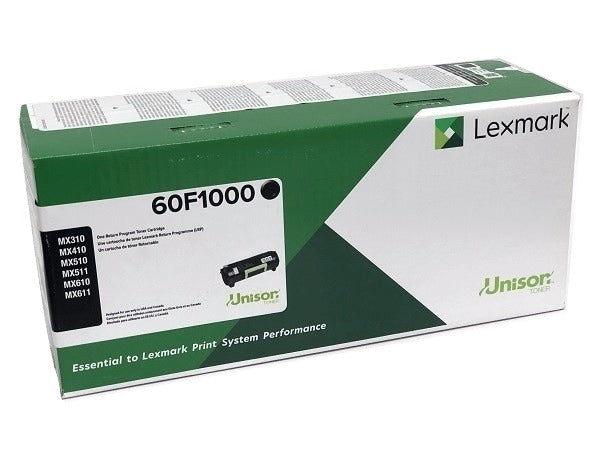 Lexmark 60F1000 Black Laser Toner Cartridge (601) (Genuine)