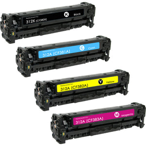 Value Set of 4 Hewlett Packard CF380X Toners: Black / Cyan / Magenta / Yellow (Compatible Toner Cartridges)