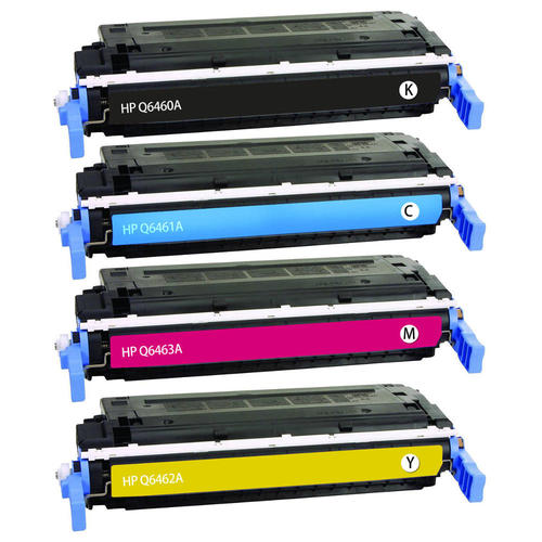 Value Set of 4 Hewlett Packard Q6460A Toners: Black / Cyan / Magenta / Yellow (Compatible Toner Cartridges)