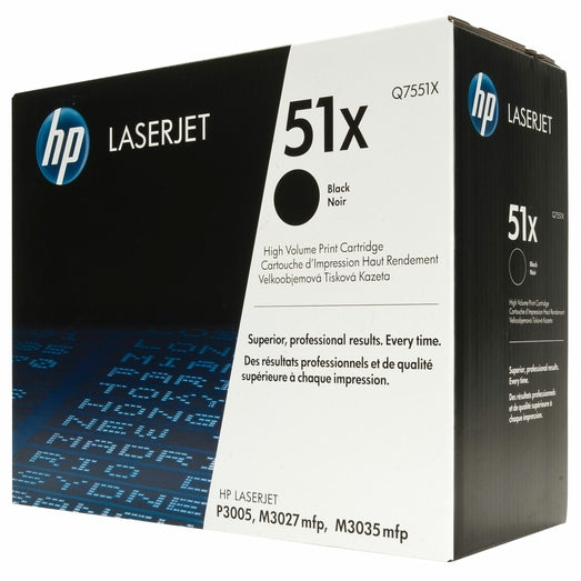 Hewlett Packard Q7551X High Yield Laser Toner Cartridge (51X) (Genuine)